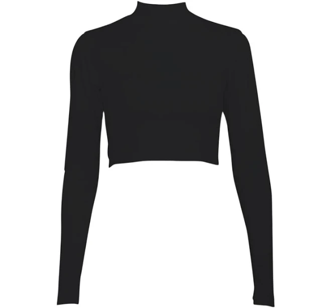 top Топ с длинным рукавом, черный (дайвинг) L Loveyself $100