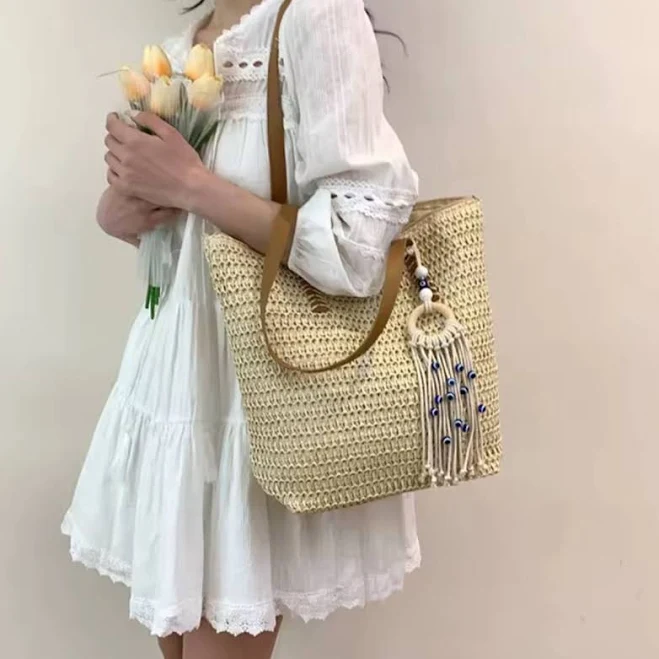 Женская плетеная сумка-шопер TXT 28223 бежевого цвета anyBag $990